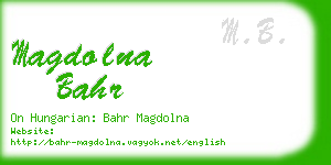 magdolna bahr business card